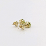 Four Prong Round Peridot Studs | Solitaire Studs