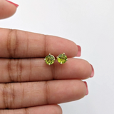 Four Prong Round Peridot Studs | Solitaire Studs