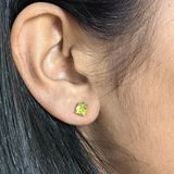 Four Prong Round Peridot Studs | Solitaire Studs