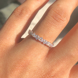 Marquise and Round Diamond Band in Solid 14k White, Yellow or Rose Gold