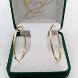 Polished Hoop Earrings in Hollow 14k White or Yellow Gold