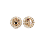 Round Cut Diamond Halo Earring Semi Mount