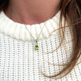 Peridot Pendant w Diamond Accents