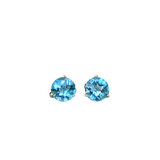 Swiss Topaz Martini Prong Studs in Solid 14K Gold | Round 6mm