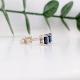 Solitaire Round Blue Sapphire Studs