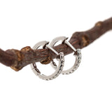 14K White Gold Diamond Huggies | Latch Back