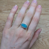 lali 14k white gold 1.93cts boulder opal diamond ring | fancy shape 13x6.6mm