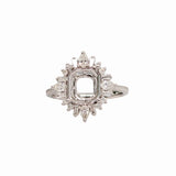 Sunburst 14K Gold Diamond Semi Mount Ring