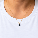14K Yellow Gold London Blue Topaz Pendant