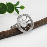 Sira 14k Solid Gold Natural Diamonds - Ring Setting  | Round Shaped , 14mm