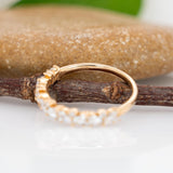 Marquise and Round Diamond Band in Solid 14k White, Yellow or Rose Gold