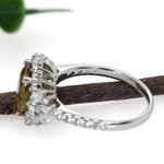 Rishi 14K White Gold 3.12cts Sphene Diamond Ring | Oval 10X8mm