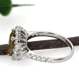 Rishi 14K White Gold 3.12cts Sphene Diamond Ring | Oval 10X8mm