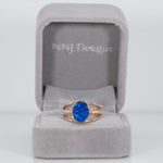 14K rose gold boulder opal ring
