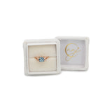 Zivah  Solid 14k Gold Aquamarine Ring with Natural Diamond Accents, Trillion 8mm