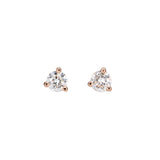 14K Solid Gold Lab-Created Diamond Martini Studs | Round 3mm