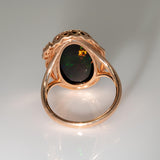 Adele 8.6Ct Black Opal Ring with Natural Diamond Accents: Solid 14K Gold, 20x11.5mm