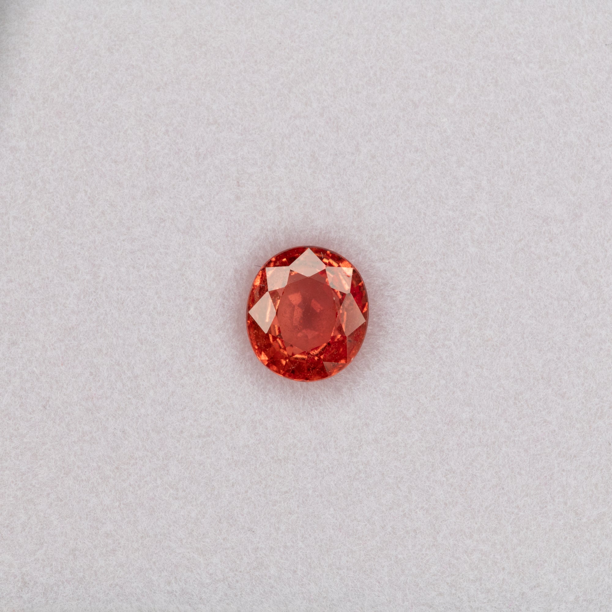 1.32 carat natural padparadscha sapphire, oval 6.8x6.2mm pink-orange loose gemstone