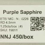 0.35 carat natural purple sapphire round 4.5mm loose gemstone – view 2