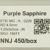 0.35 carat natural purple sapphire round 4.5mm loose gemstone – view 2