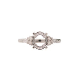 Gigi 14k Solid Gold Ring Setting  W Natural Diamond Accents | Oval 7x5mm 8x6mm 9x7mm 10x8mm