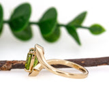 Annie 14K Yellow Gold Peridot Solitaire Ring | CU 9x7mm