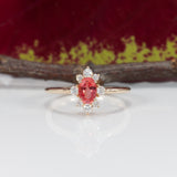 14K yellow gold padparadscha sapphire ring
