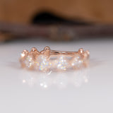 14K rose gold diamond band
