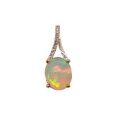 Natural 2.3ct Ethiopian Pendant Necklace with Earth Mined Diamond Accents in Solid 14K Gold – 10x8mm Gemstone Jewelry