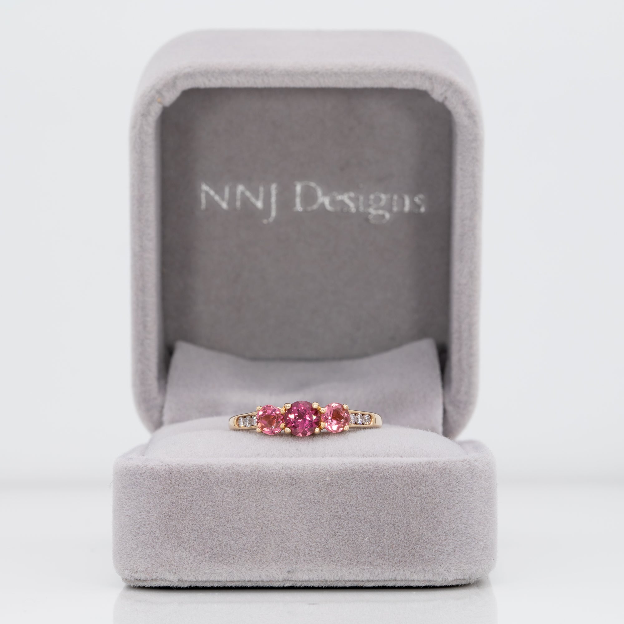 14K yellow gold rubellite tourmaline ring