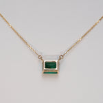 14K Yellow Gold Zambian Emerald Necklace