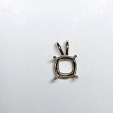 14K Gold Square Cushion Shape Pendant Setting, Finding, Basket