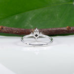 14K white gold black diamond ring with diamond accents