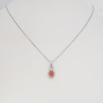 14K white gold padparadscha sapphire pendant