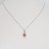 14K white gold padparadscha sapphire pendant