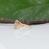 solid 14K yellow gold plain estate band