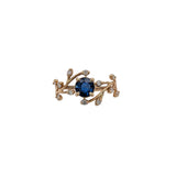 1ct Royal Blue Sapphire Ring w Natural Diamonds in Solid 14K Gold | RD 6mm