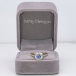 14K yellow gold tanzanite estate ring with diamond accents