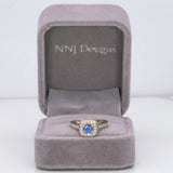 14K yellow gold tanzanite estate ring with diamond accents