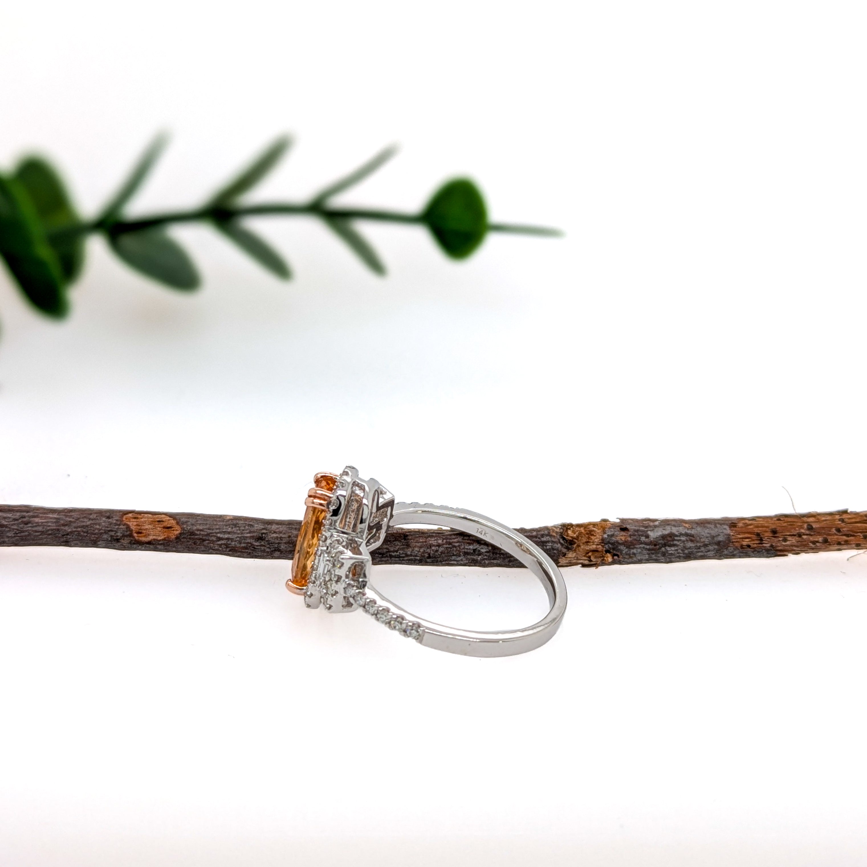 Moana 14K White Gold 1.47ct Imperial Topaz Diamond Ring |Oval 10x8mm