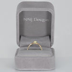 14K yellow gold Ethiopian opal cabochon ring with diamond accents
