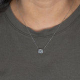 14K white gold lab grown diamond necklace