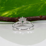 14K white gold alexandrite ring with diamond accents