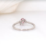Arumi 14K White Gold Padparadscha Sapphire and Diamond Ring | OV 5x4mm