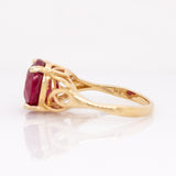 Talia 14k Solid Gold Solitaire Madagascar Ruby Ring | Round 11mm