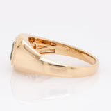 Meghna Demantoid Ring with Natural Diamond Accents: 14k Solid Gold, Emerald cut 6x4mm