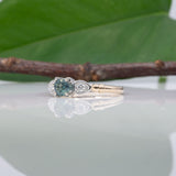 14K white & yellow gold alexandrite ring with diamond accents