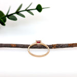 Anita 14K Yellow Gold 0.32cts Ruby Diamond Ring | Emerald Cut 5x3mm