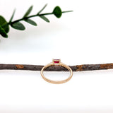 Anita 14K Yellow Gold 0.32cts Ruby Diamond Ring | Emerald Cut 5x3mm