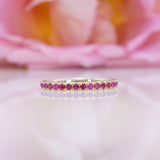 Vola | Ruby Band Ring with 16 Rubies in Solid 14K Yellow Gold – Colorful Gemstone Band